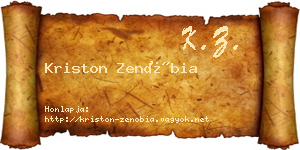 Kriston Zenóbia névjegykártya